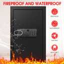 3.4 Cub Large Home Safe Fireproof Waterproof, Digital Security Fireproof Safe Box with Programmable Keypad, Spare Keys and Alarm System, Document Safes for Home Money Valuables