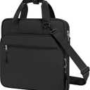 3 Ring 2 Inch Zipper Binder, 500 Sheet Capacity Binder with Zipper for Girl and Boy, Compatible with 13-Inch MacBook, Handle and Shoulder Strap Included (Black)