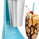 Nostalgia Two-Speed Electric Milkshake Maker and Drink Mixer, Includes 16-Ounce Stainless Steel Mixing Cup & Rod, Blue