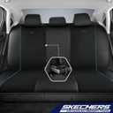 Skechers Air-Cooled Memory Foam Seat Covers,Mesh Thick Car Seat Covers,Piping Leather Car Seat Cover,Airbag Compatible,Automotive Comfort for Most Cars, Vans, Trucks, SUV(Blue,Full Set)