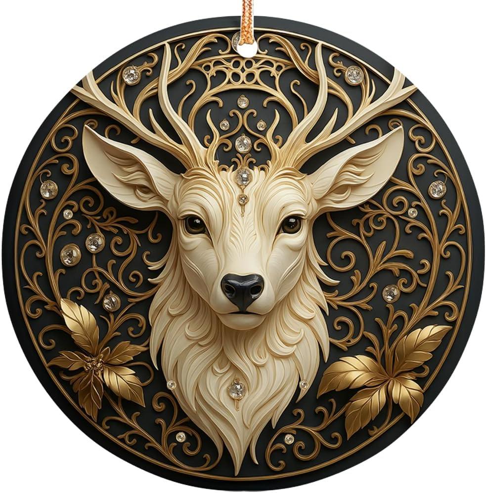 2025 Christmas Ornament  Deer Hunting Art Ornament, Hunter Christmas Tree Decoration, Outdoor Sportsman Holiday Keepsake Gift