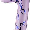 40 Inches Number 7 Balloon with Kpop Theme Tattoo Design Big Large Number Foil Balloons for Kpop Theme Party Birthday Anniversary Party Garland Arch Decorations Supplies