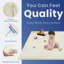 Huloo Sleep Ultra Soft Baby Play Mat for Floor, 1.3" Thick Elasti-Foam 65x50 Play Mat for Playpen,Water-Repellent Coral Velvet for Tummy Time, Non-Slip Backing,Safe for Toddlers & Infants（Cream）