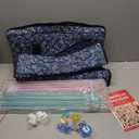 Jongyance American Mahjong Set with Blue Carrying Bag, 166 White Tiles, 4 All-in-One Rack/Pushers, Mahjong Tiles Set (Ma Jong, Mah-Jongg, Majiang)