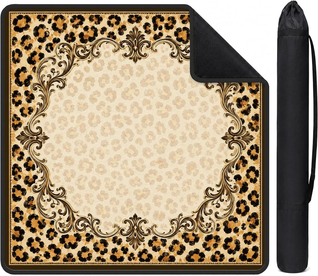 Leopard Print Mahjong Mat 31.5x31.5