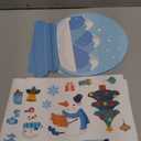 Tinlade 24 Sets Winter Sticker Craft Kits with Crystal Ball Scene Make Your Own Winter Scene with Cute Polar Bear Penguin Snowman Stickers for Classroom DIY Christmas Holiday Party Activities Supplies