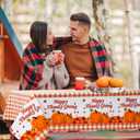Remerry 20 Pcs Fall Leaf Tablecloths Plastic Table Cover Thanksgiving Table Cover Rectangular 54 x 108 Inch Turkey Pumpkin Leaf Tablecloths Autumn for Harvest Festival Party
