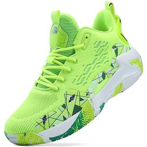 SANEARDE Mens Basketball Shoes High Top Breathable Non Slip Outdoor Sneakers Cushioning Workout Shoes for Fitness, Size 42