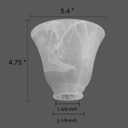 Anmire 2 Pack White Frosted Spiral Textured Glass Lamp Shades, Bell Shaped Light Fixture Replacement Globe or Cover with 2-1/8-Inch Fitter for Ceiling Fan Light Chandelier Wall Sconce G0075