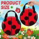 Locmeo 28 Pcs Ladybug Party Favors Birthday Gift Bags Bulk Non Woven Lady Bug Candy Treat Bags with Handle Red Black Polka Dots Goodie Fillers Classroom Prize for Holiday Supplies Decoration