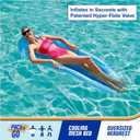 SwimWays Spring Float Premium Hammock Pool Lounger, Inflatable Pool Floats Adult with Fast Inflation for Ages 15 & Up, Sky Blue
