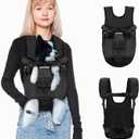 Petmolico Pet Dog Carrier Backpack, Adjustable Dog Legs-Out Front Backpack, Hands-Free Cat Pup Front Carrier Travel Bag, Easy-fit for Traveling Hiking for Small Medium Dogs, XL, Black