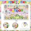 2 x AIBIIN Hello Spring Backdrop Colorful Floral Garden Truck Banner Colorful Spring Tulips Flowers Party Decorations Butterfly Pastel Wood Easter Holiday Party Photo Booth Props 70.8 x 43.3 inch