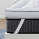 QUEEN ROSE Mattress Topper King, Extra Thick Mattress Pad Cover for Back Pain, Cooling Pillow Top Mattress Bed Topper, Soft Comfort for Firm Mattress, Overfilled Down Alternative, King Size, White