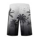 Mens Swim Trunks Quick Dry Board Shorts with Mesh Lining, Breathable Fit Hawaii Beach Shorts Swimwear Bathing Suits (3X-Large, Black Grey Palm)