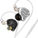 KZ ZS10 Pro Gaming Earbuds, 4BA 1DD Gaming Wired Earbuds with Mic, IEM Headphone Multi Driver HiFi Monitor Headphones, KZ in Ear Earphones with 2PIN IEM Cable, All in One Button (Black with Mic)