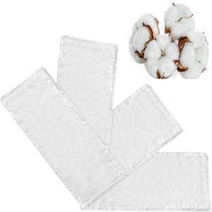 4 Small Pcs Organic Cotton Flannel for Castor Oil Pack Wrap. Castor Oil Packs Uesd for Neck, Knee, Elbow, Hands, Eyes, Arm, Belly Button & Thigh, Reusable & Washable Castor Oil Compress