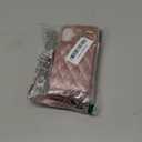 for iPhone 16 Plus Case with Card Holder and Strap for Women,Crossbody Lanyard, Make Up Mirror,Ring Stand,Snap Clasp,Cute Phone Wallet Cases 6.7 inch - Dark Rose Gold