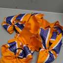 12 PCS 8" Large Glitter Cheer Bows Blue Orange Girl Hair Bows Sparkly Cheerleading Softball Team Bow Hair Accessories for cheerleaders football Competition Sports