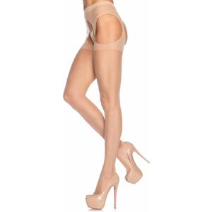 Leg Avenue Womens High Waist Sheer Suspender Pantyhose Stockings (One Size, Nude)