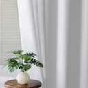 River Dream White No Hook Fabric Shower Curtain or Liner with Sheer Window, No Liner Included or Needed, Water Repellent, Machine Washable, 71" Wx74"L