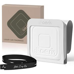Aeris Car Fragrance Starter Kit - Includes Clip + Refillable Scent Stone (Oud Teak (Starter Kit))