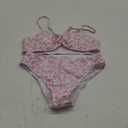 OYOANGLE Girl's 2 Piece Ditsy Floral Bikini Swimsuit Ring Linked Ruched Bathing Suit Light Pink 12-13Y