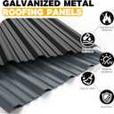 10 pcs Metal Roofing Panels - Corrugated Galvanized Roof Panels L45.28x W17.72 Inch, Waterproof Tin Roof Sheets for Garages,Sheds, Stables and Mobile Homes, Includes Screws(Black,L45.28''-10)