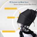 UPF50+ Sunshade Stroller Cover, 2-in-1 Stroller Sun Shade with Two-Way Zipper, Universal Breathable 3D Baby Mosquito Net, Privacy Netting for Stroller, UV Protection