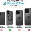 3 x SU - iPhone 16 Plus Premium Gray Suede Magnetic Case - SU.Shield Slim & Protective Design, Compatible with MagSafe, Wireless Charging Suede Case for iPhone 16 Plus (6.7") (Dark Grey (Suede))