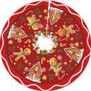 Gingerbread Man Candy Christmas Tree Skirt Xmas Tree Mat Christmas Tree Ornaments Decorations Holiday Party Indoor Outdoor 48" (3)