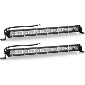 Nifeida 2pcs 14" LED Bar 80W 8000lm Single Row Driving Off Road Lights Waterproof Flood & Spot Beam Combo for Truck Pickup SUV ATV UTV Boats Roof Bumper