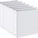 2-inch 3 Ring Binder with 2 Interior Pockets, Heavy Duty 2'' Binders Holds US Letter Size 8.5'' x 11'' Paper - Versatile Binders for Office, Home, and School Use, 6 Pack (White)