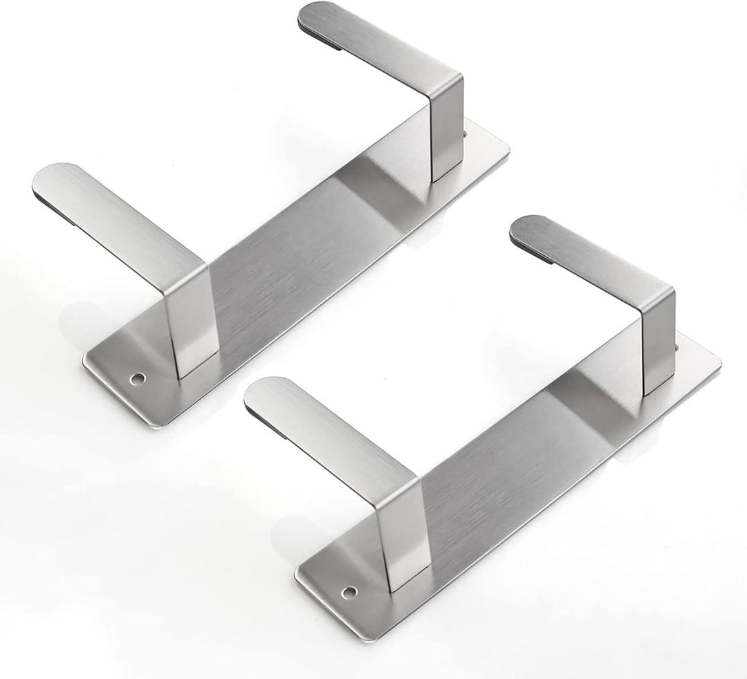 Stainless Steel Wall Mounted Pot Lid Holder Organizer Cutting Board Storage Rack Punch-free Multifunctional Kitchen Shelf 2 PCS