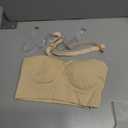 DEANGELMON Strapless Bras for Women Wireless Push Up Non-Slip Bandeau Bra Seamless Clear Straps TubeTop Padded Bralette,XSMALL