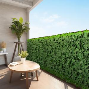 Royal Shade 3' x 10' Artificial Ivy Privacy Fence & Backdrop Wall, Sturdy Backed Faux Leaves Hedges Panel for Outdoor, Indoor Decor Deck Fence Screening, Porch, Balcony (Green)