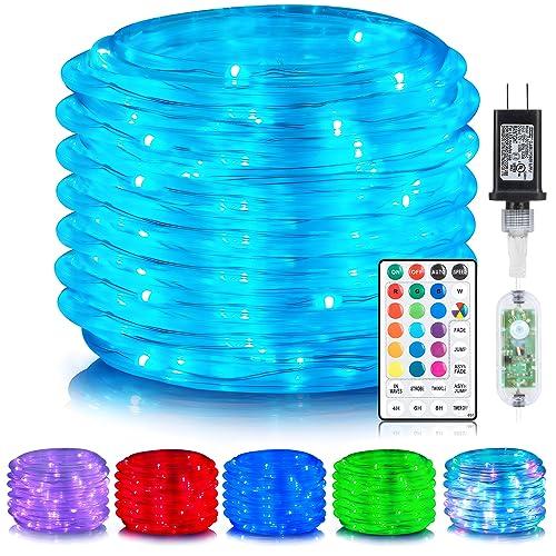 ANJAYLIA 66ft 200 LED Rope Lights Outdoor, Waterproof 16 Colors Changing String Lights Plug in with Remote Control Indoor Twinkle Fairy Lights for Bedroom Garden Party Halloween Christmas Decorations - Amazon.com
