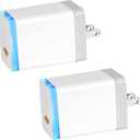 evron Plug-In Air Ionizer for Home & Travel, 20 Million Negative Ions/sec, Compact & Foldable Prongs, No Filter Needed, Quiet Odor Eliminator for Room, Pet, Bathroom, Hotel (Blue light 2 Pack)