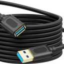 USB 3.0 Extension Cable 15Ft, USB 3.0 Male to Female Lead with Signal Amplification Active Cord for Printers, Keyboards, Game Console, Loudspeakers, Scanners, Displays, Headsets(5M/15Ft)