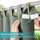 NICETOWN 2 Panels Outdoor Sage Green Curtainss Waterproof for Patio, Detachable Sticky Tab Top Weighted Blackout Sun & Rain Block Window Treatment, Privacy for Gazebo/Porch, W52 x L84