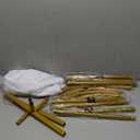 6.6FT Arch Backdrop Stand and Arch Cover Set, Gold Metal Arch Stand Backdrop with White Arch Stand Cover Ideal for Weddings, Birthday Parties, Baby Showers, Celebration Decorations