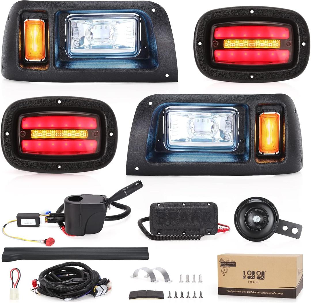 10L0L Golf Cart Light Kit(12V/36v/48V) for Club Car DS with Daytime Running Light Low-beam/High-beam With Turn Signals and Brake Lights