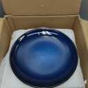 LERATIO Ceramic Dinner Plates Set of 6, 10.5 Inch Handmade Reactive Glaze Porcelain Plates, Coupe Shape Dinnerware Dishes Set for Kitchen,Oven& Microwave & Dishwasher Safe, Scratch Resistant-Blue