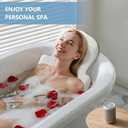 Full Body Bath Pillow, Luxury Bath Cushion with 192 Suction Cups, Bath Pillows for Tub for Head and Neck Support, with Laundry Bag White, 63" x 16"