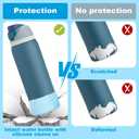 2 x Silicone Boot for Owala Water Bottle 24 oz 32 oz 40 oz, Anti-Slip Protective Sleeve for FreeSip/Twist/Flip Stainless Steel Water Bottles Accessories (Glitter Blue)