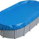 15x30 FT Oval Pool Cover for Above Ground Pools,Solar Oval Pool Cover Protector with Drawstring for Cold and UV Resistant,Dustproof -All-Weather Protection(Cover Size:18 x 32.8FT)