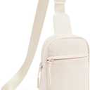 CHOLISS Small Sling Bag for Women and Men, Crossbody Bags Trendy Fanny Packs Chest Bag with Extended Strap (A02 Ivory)