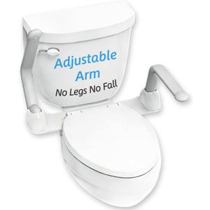 Toilet Safety Rails for Seniors,Easy Installation & Sturdy Handicap Toilet Safety Frame,Seat Handles for Elderly Disabled or Mobility Issues (Light Gray)