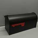 Black Galvanized Steel Post-Mount Mailbox, L19in. W x 6.7 in. H x8.7 in, Large Mailbox,Mailboxes for Outside Post Mount