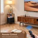EDISHINE Floor Lamps for Living Room, Dimmable Bedside Floor Lamp with Table and 2 Shelves, USB-A+Type-C Port, Farmhouse Standing Light for Bedroom, Den, Office with Bulb, Dark Walnut
